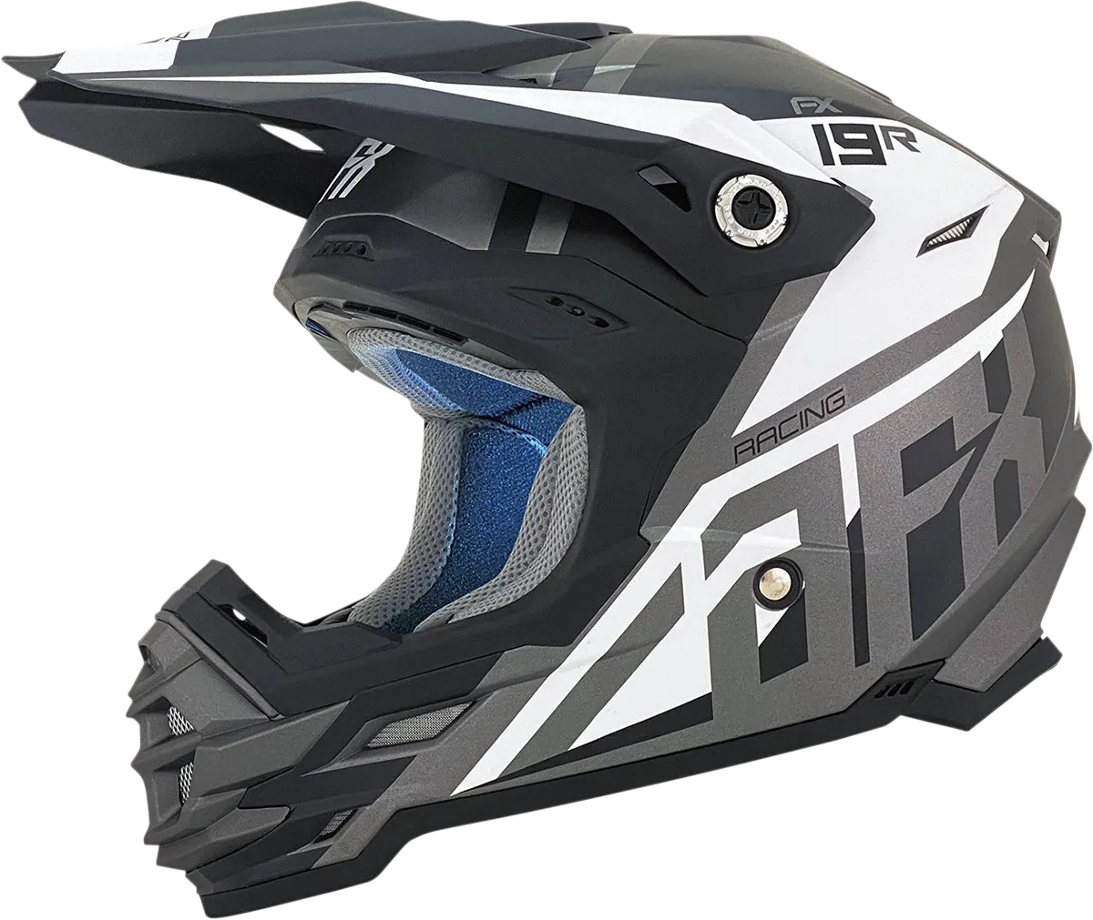 AFX FX-19R Helmet - Racing - Frost Gray - Medium 0110-7074