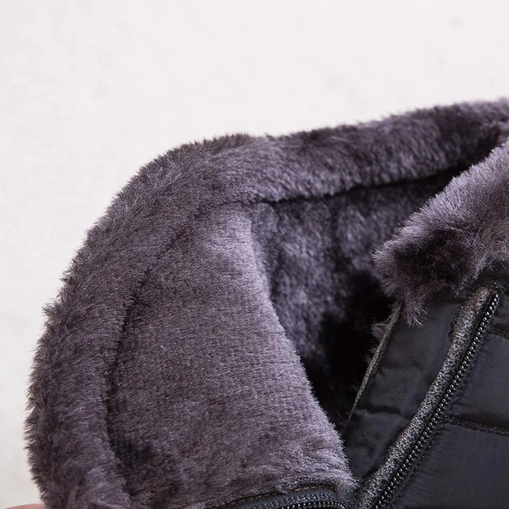 Ankle Boots for Women Comfy Platform Women's Fleece Zipper Waterproof Warm Mid-Calf Boots Short Boots Snow Boots