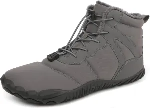 baobeijiadao Mens Snow Boots Warm Fur Hiking Boots Slip On Barefoot Winter Boots Non Slip Waterproof Ankle Sneakers for Men