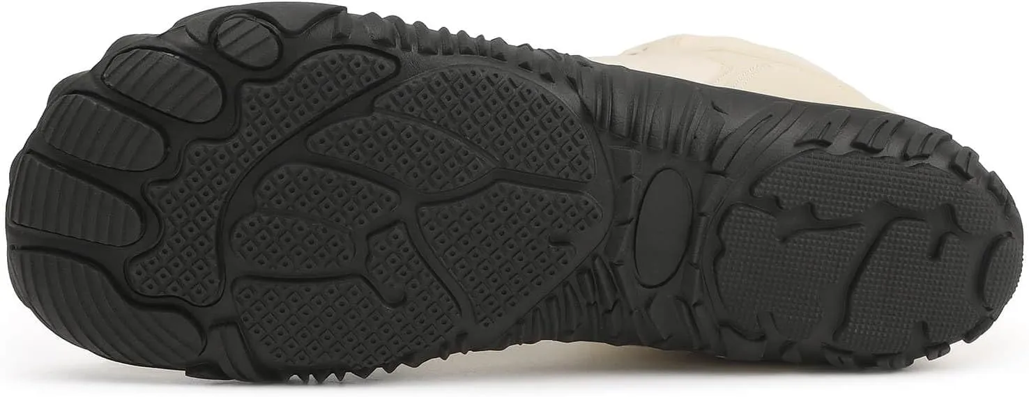 baobeijiadao Mens Snow Boots Warm Fur Hiking Boots Slip On Barefoot Winter Boots Non Slip Waterproof Ankle Sneakers for Men