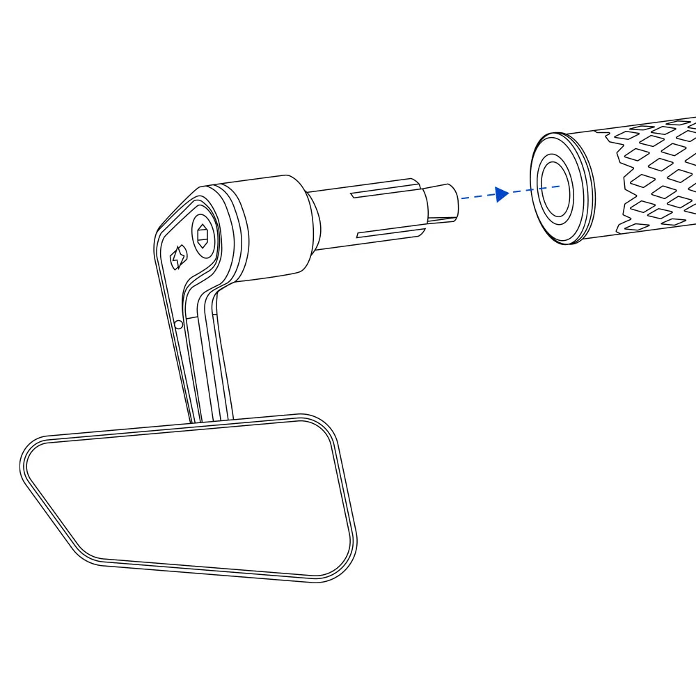 Bar End Mirror Oxford Horizon, Left or Right