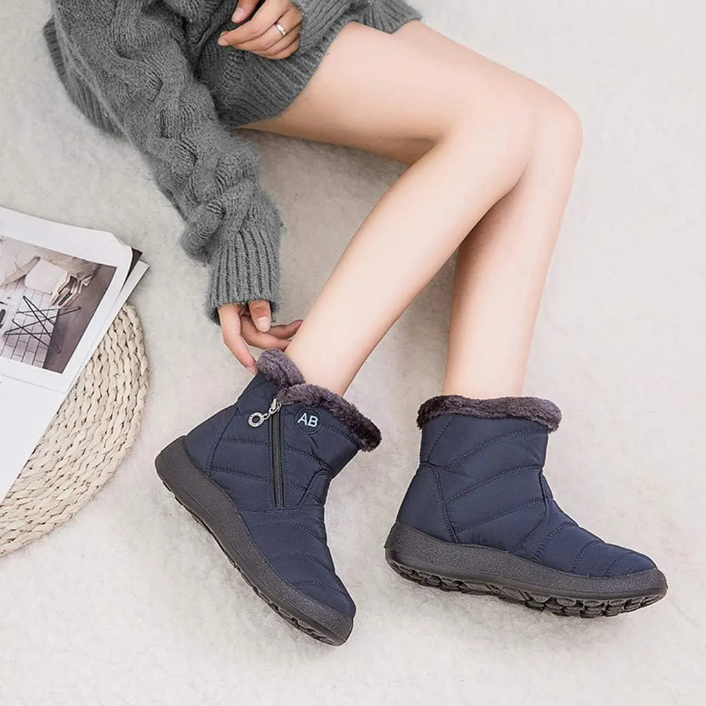 Black Winter Boots for Women Short Non Slip Winter Boots for Women Waterproof Snow Boots Winter Waterproof Slip Resistant Waterproof Work Boots for Women Winter Dress Boot for Women 2023
