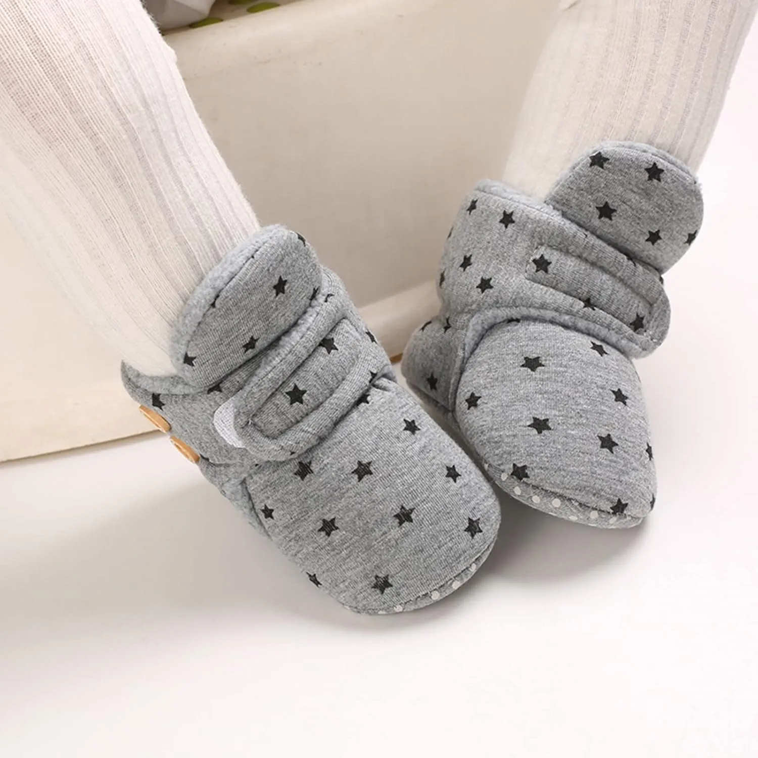 Boy Dress Shoes Baby Shoes Plus Velvet Warm Polka Dot Printing Boots Non Slip Breathable Toddler Shoes Baby Shoes Girl Size 1