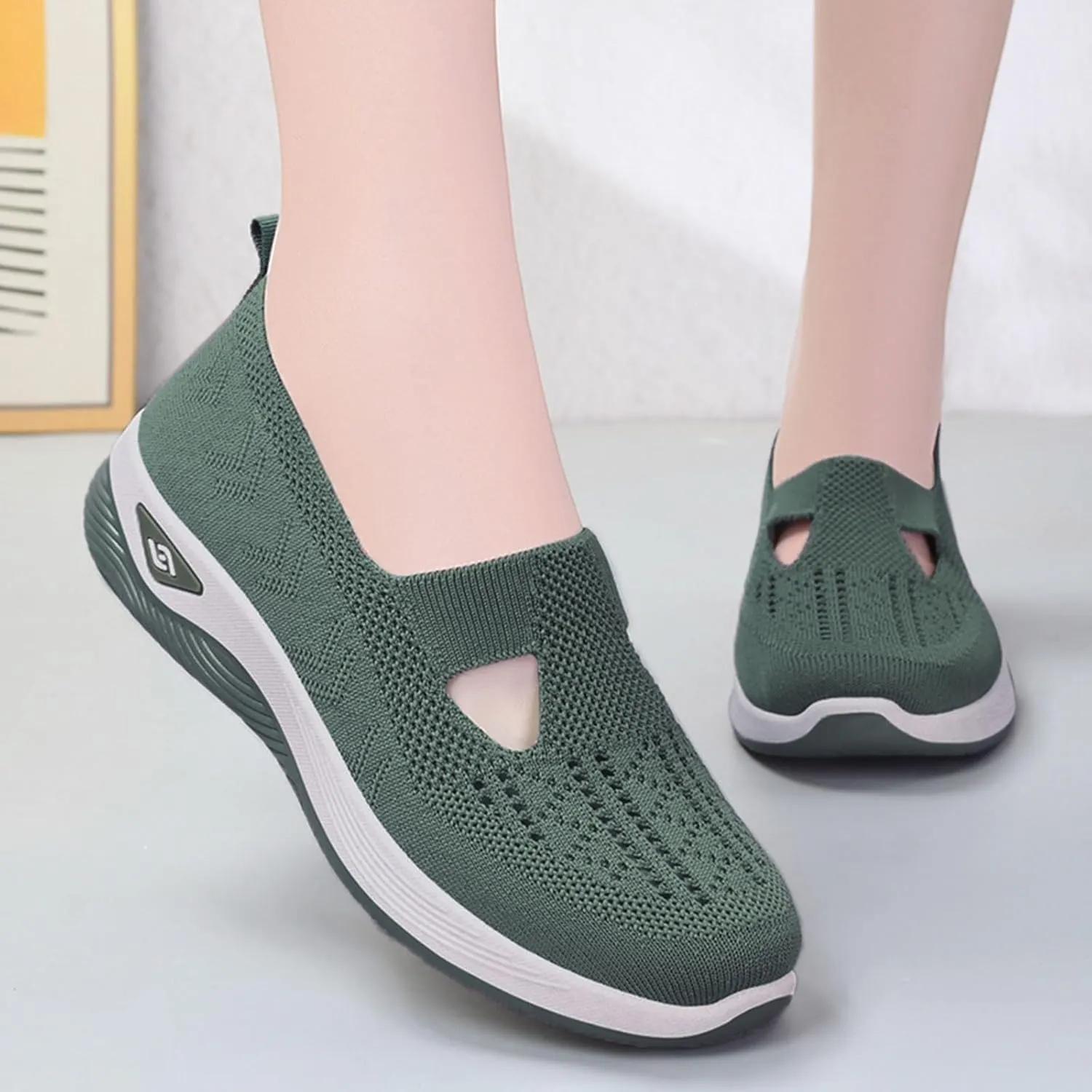 Cathalem Orthofeet Shoes for Women Upgrade Orthopedic Shoes Slip on Casual Orthopedic Sneakers for Women