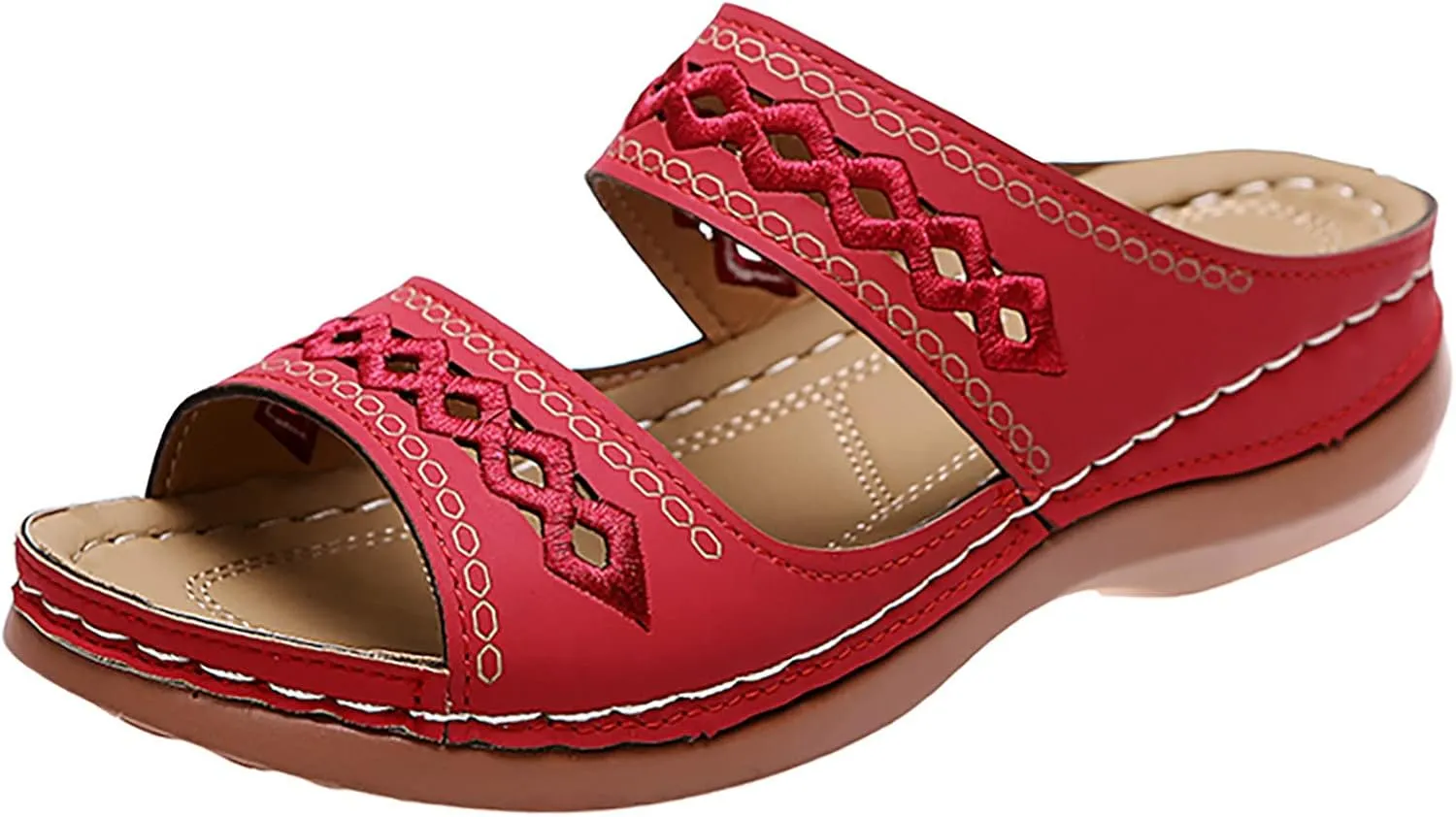 Cathalem Sandals for women 2024, Orthopedic Wedge Sandals for Women Summer Dressy Open Toe Ankle Strap Platform Sandals