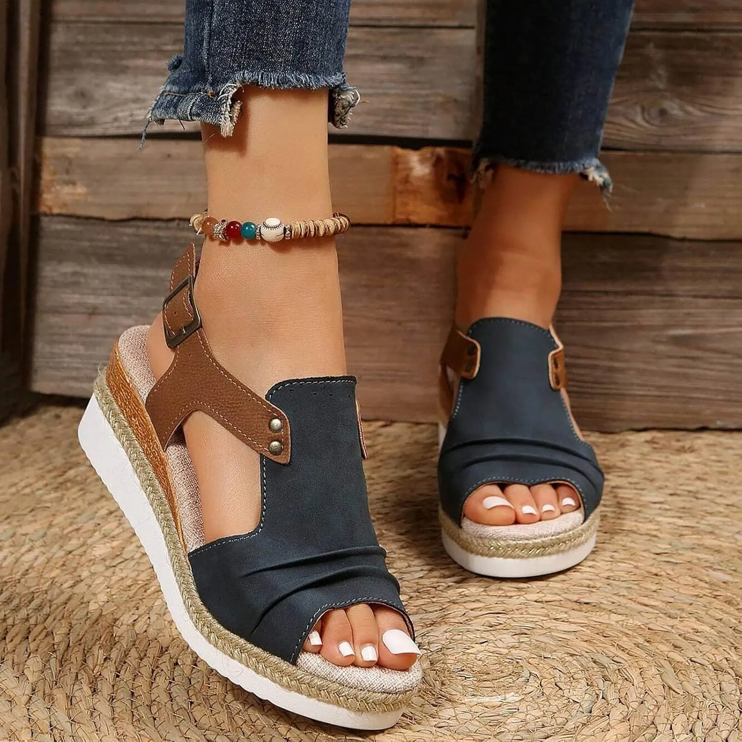 Cathalem Summer Sandals for Women 2024 Dressy Summer Espadrille Sandals Comfortable Sandals Womens Fashion Casual Ankle Strap