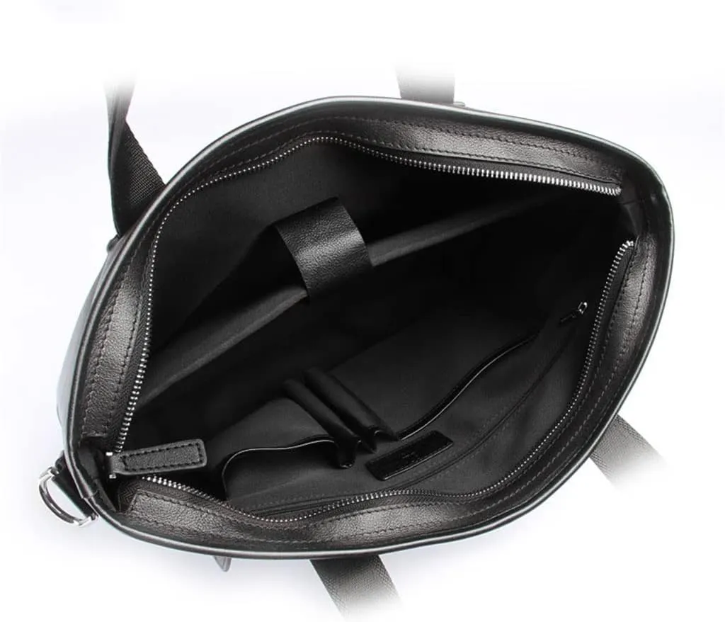 CSCDD Men's Leather Handbag 14 Inch Men's Computer Bag Business Briefcase