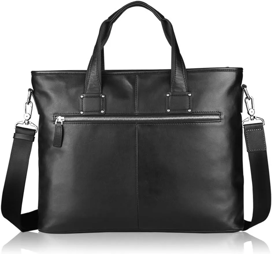 CSCDD Men's Leather Handbag 14 Inch Men's Computer Bag Business Briefcase