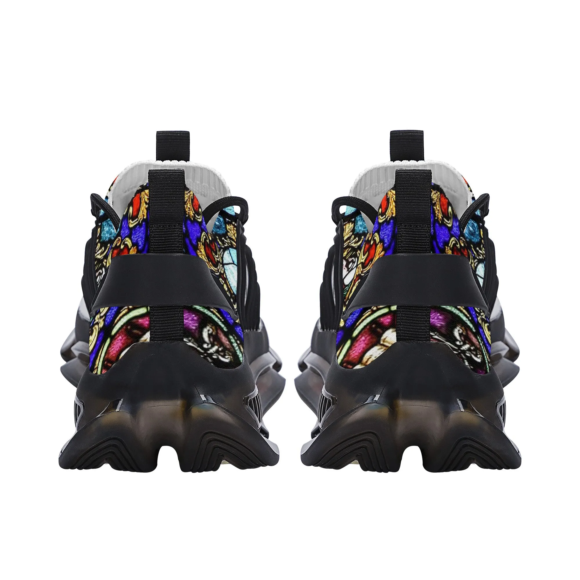 Custom Hebrew Israelite 12 Tribes Of Israel Mosaic Reaction Athletic Sneakers - Black