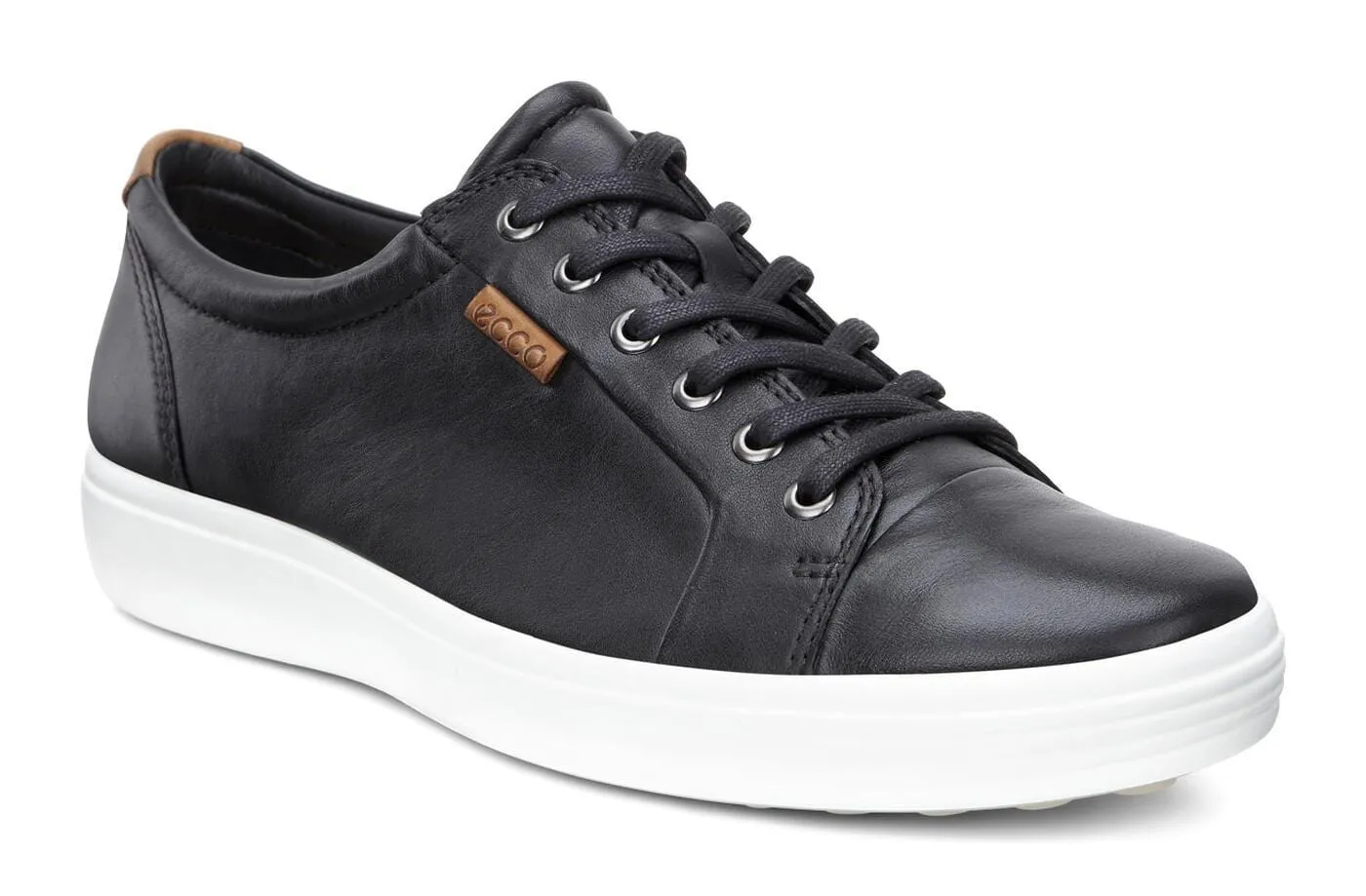 Ecco Men's Soft 7 Lace Sneakers- Black Droid