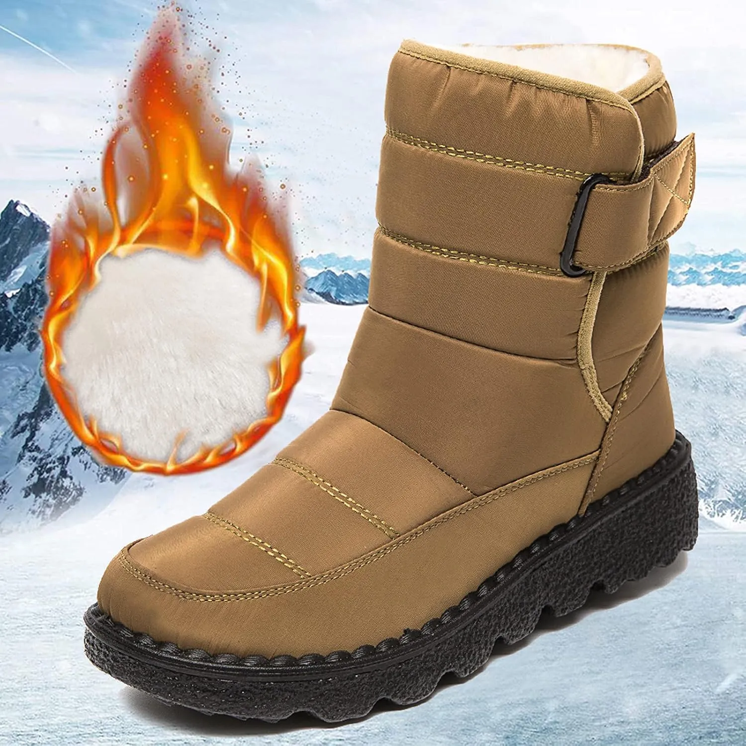Extra Wide Calf Snow Boots for Women Women Snow Boots Wide Width Extra Wide Calf Winter Boots for Women Plus Size Outdoor Waterproof Rubber Boots for Women Womens Winter Boots Non Slip Zipper Size 10