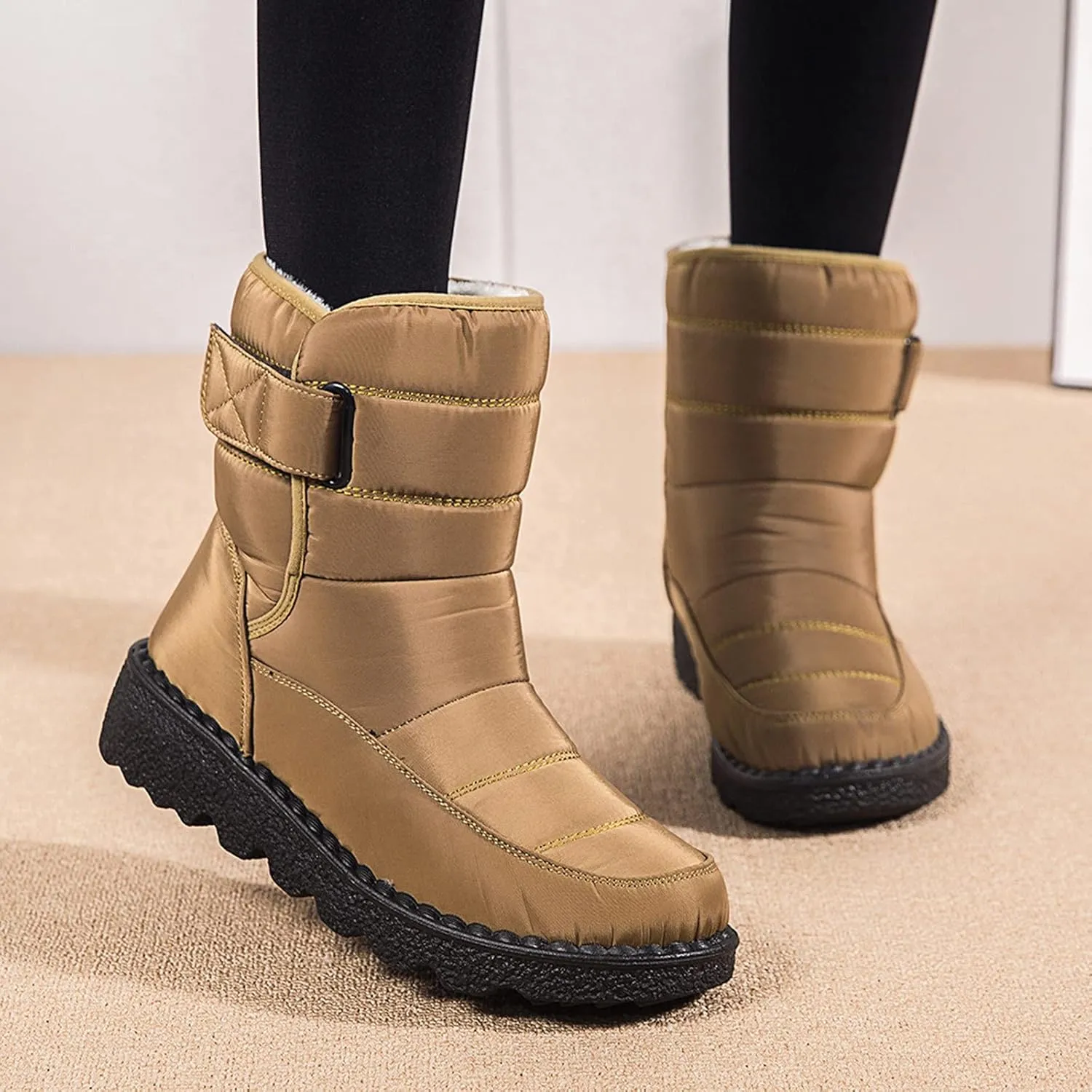 Extra Wide Calf Snow Boots for Women Women Snow Boots Wide Width Extra Wide Calf Winter Boots for Women Plus Size Outdoor Waterproof Rubber Boots for Women Womens Winter Boots Non Slip Zipper Size 10
