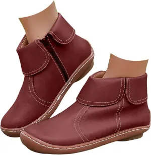 Fall Boots for Women 2024 Ankle Boots Retro Round Toe Fashion Comfortable Flat Side Zipper Lightweight Fall Boots