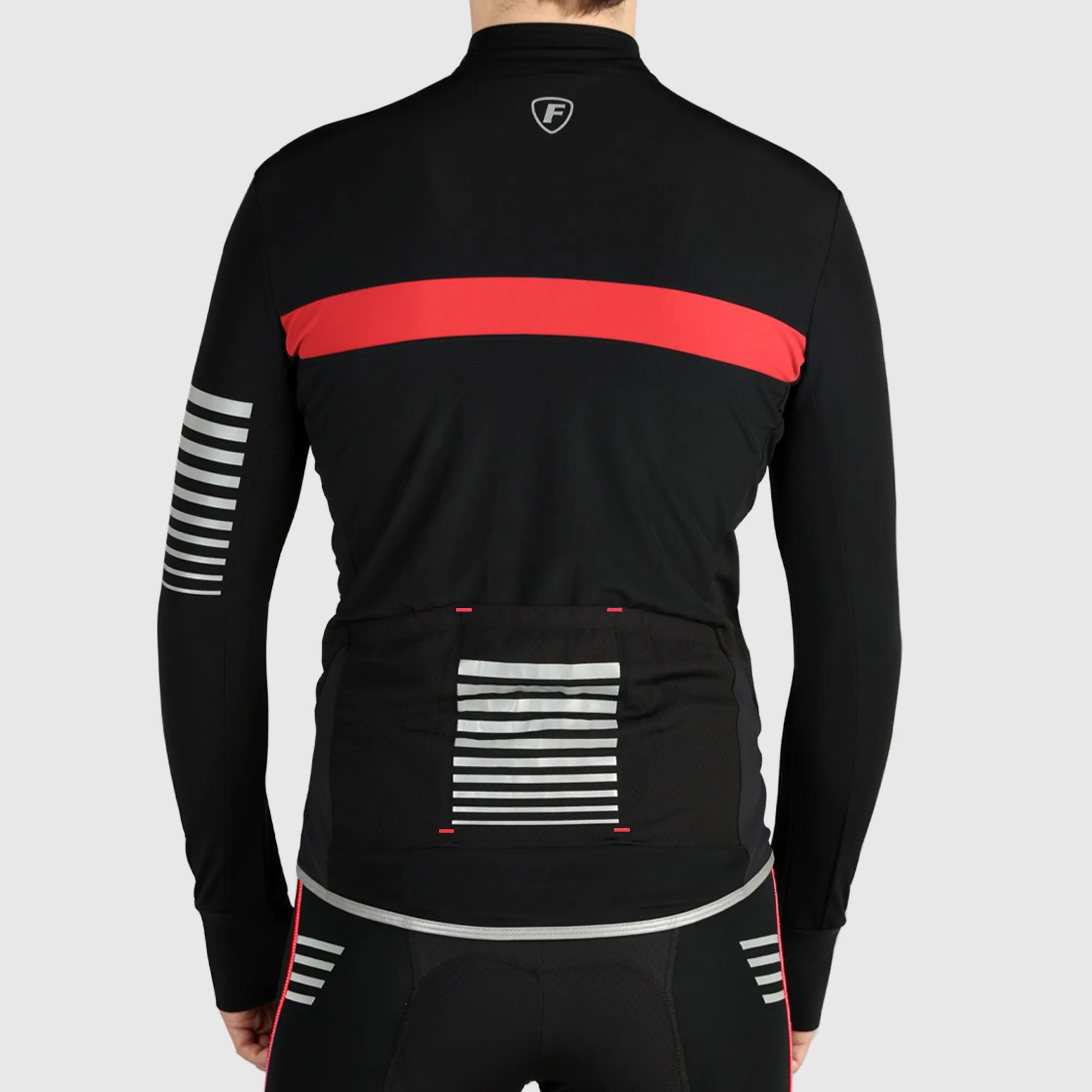 Fdx All Day Men's Red Thermal Roubaix Long Sleeve Cycling Jersey