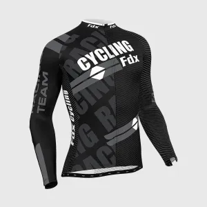 Fdx Core Men's White Thermal Roubaix Long Sleeve Cycling Jersey