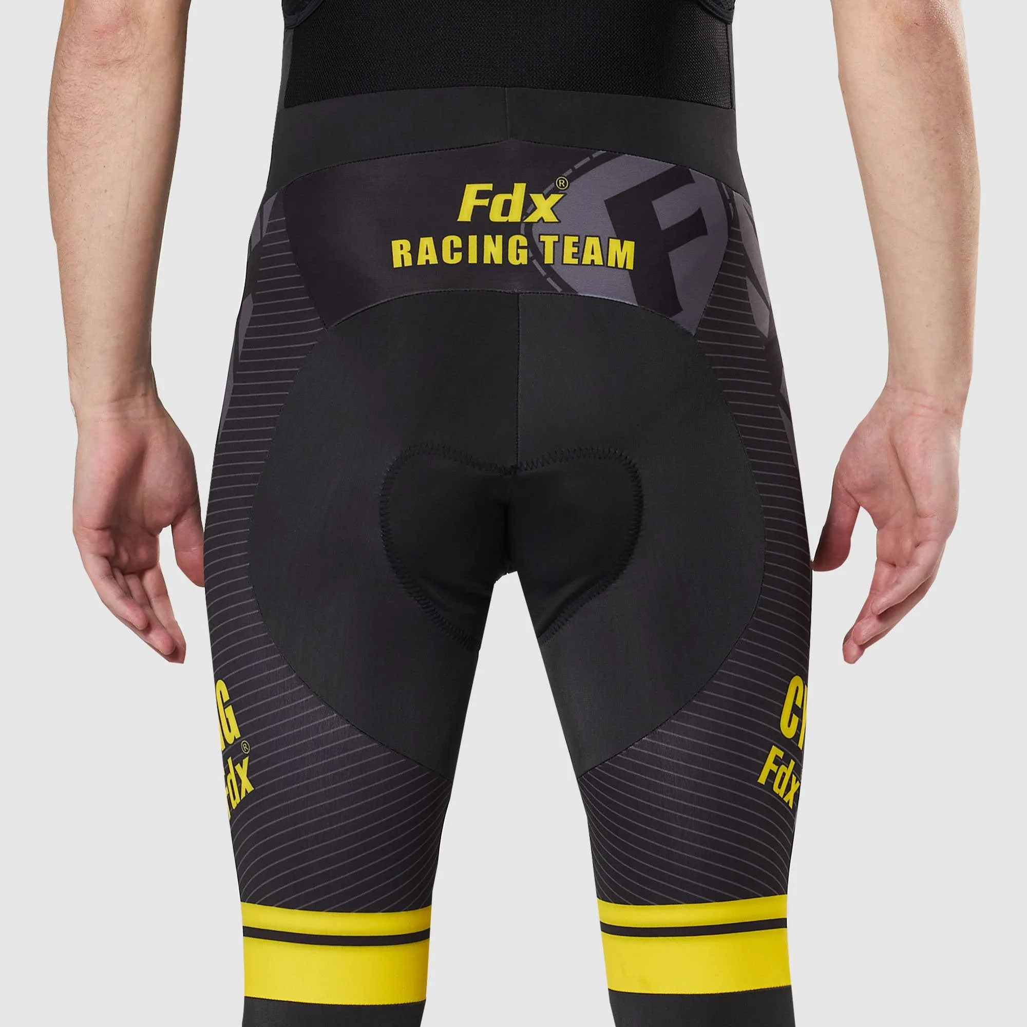Fdx Core Men's Yellow Thermal Padded Cycling Bib Tights