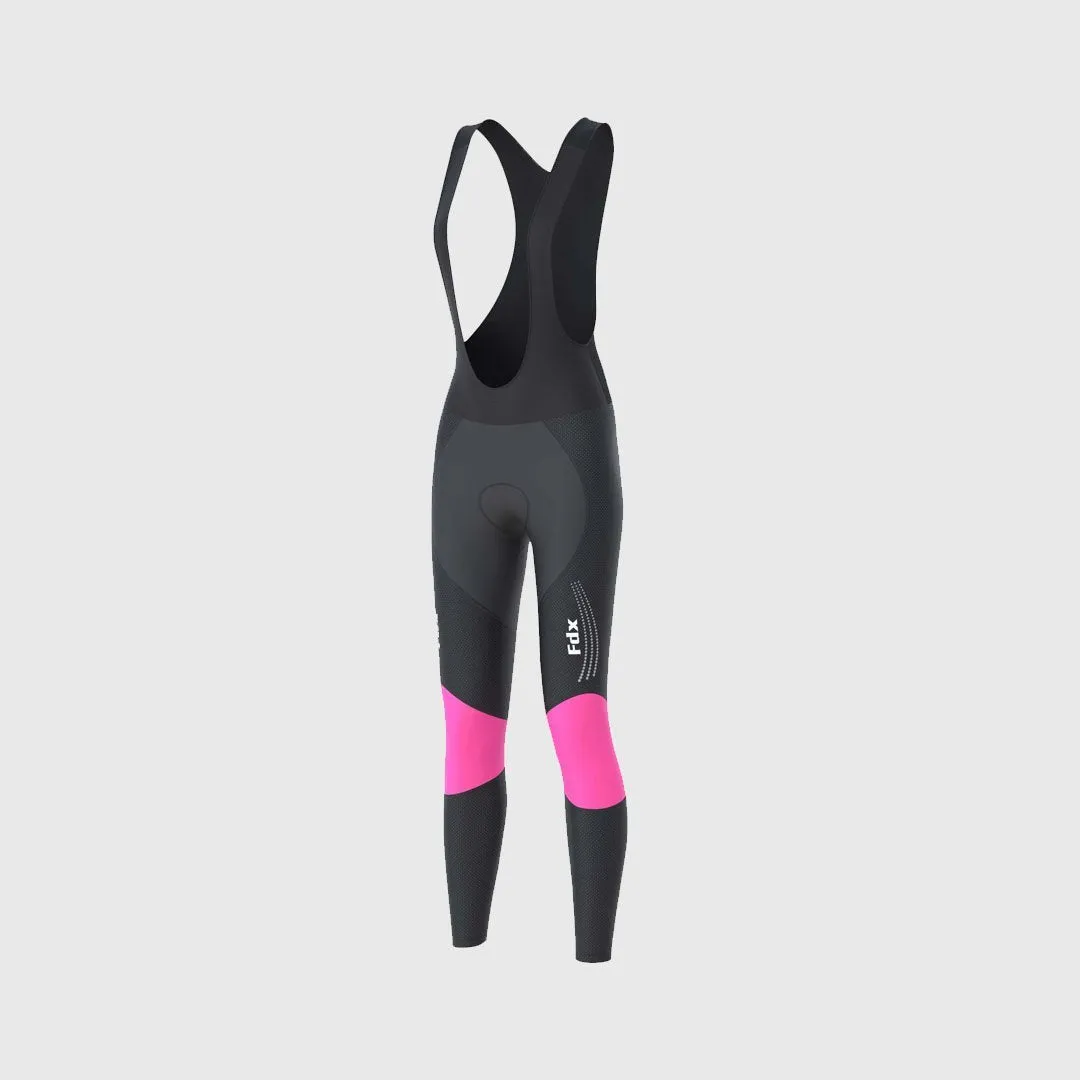 Fdx Women's Set Thermodream Thermal Long Sleeve Cycling Jersey & Bib Tights - Pink