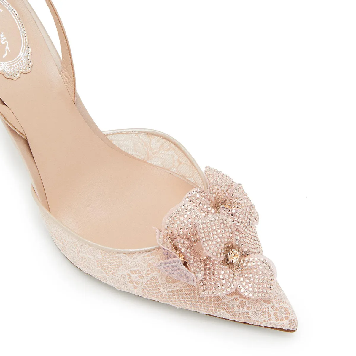 Floriane 80 Lace Strass Pump