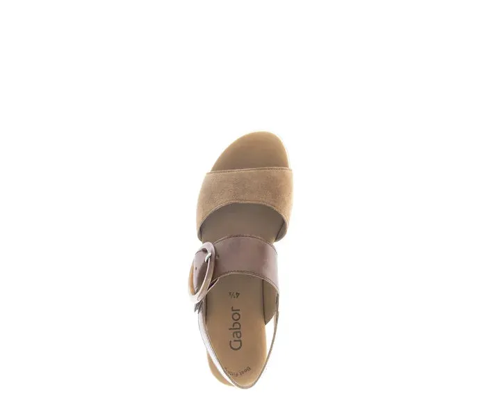 Gabor Wedge Sandal  64.645.18  Walnut/Caramel