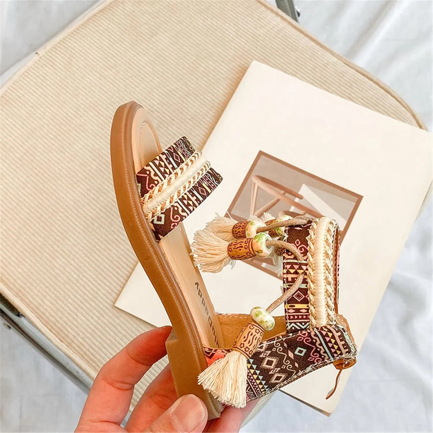 Girls Open Toe Sandals Stilettos Fashion Tassel Ankle Strap Pumps Back Zip Summer Party Dress Toddler Shoes for