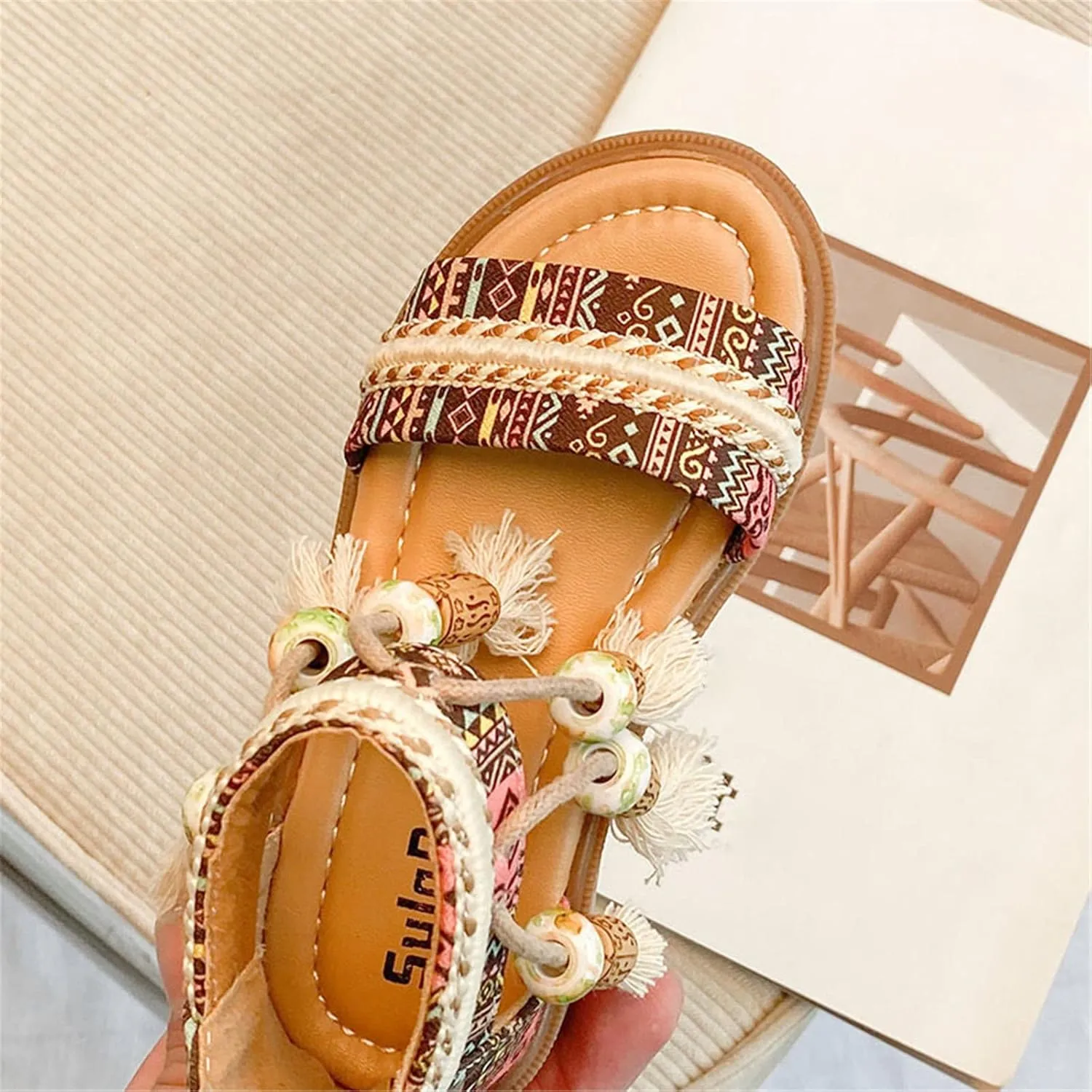 Girls Open Toe Sandals Stilettos Fashion Tassel Ankle Strap Pumps Back Zip Summer Party Dress Toddler Shoes for