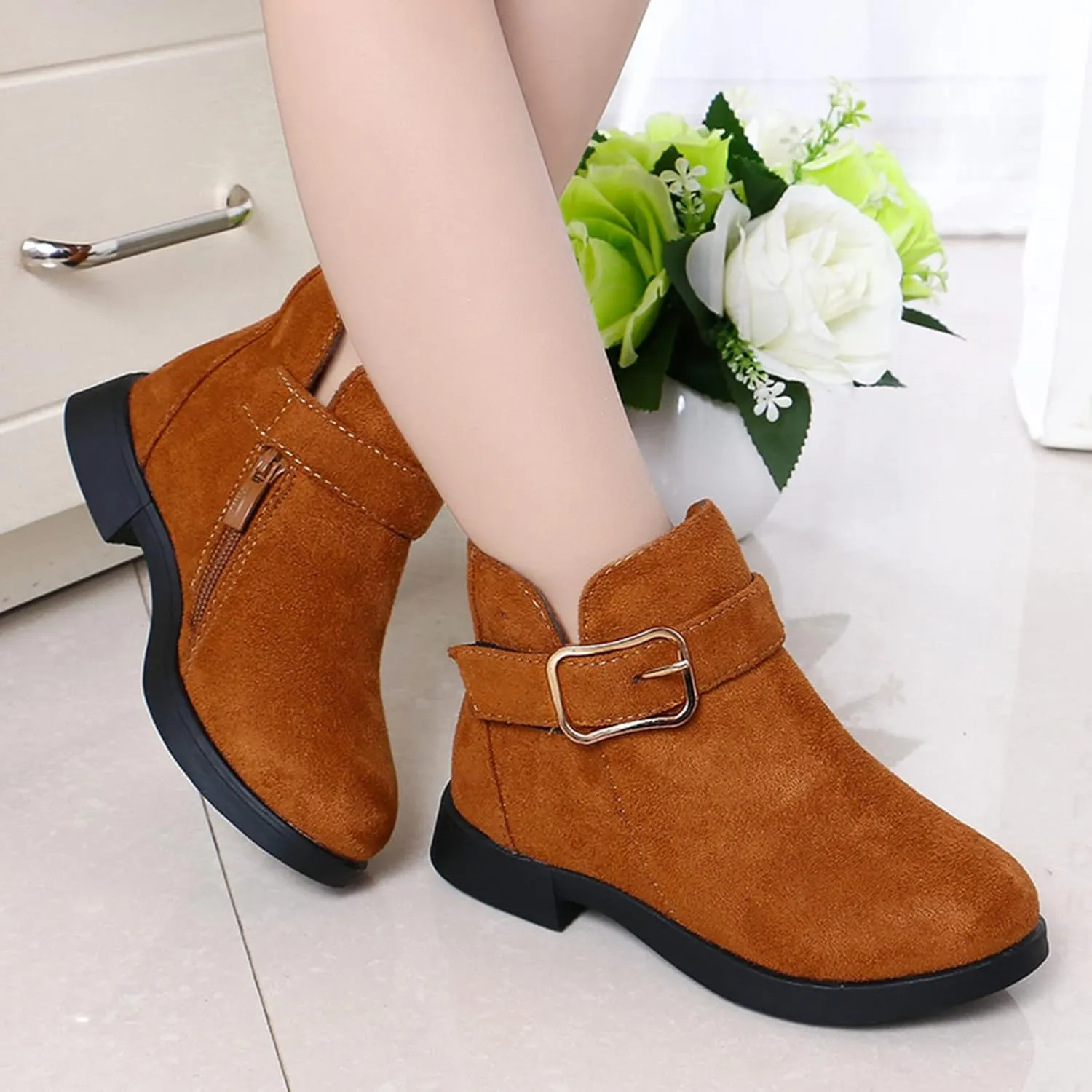 Girls Shoes Fashion Solid Color Short Boots Non Slip Breathable Women Boots Toddler Winter Shoes