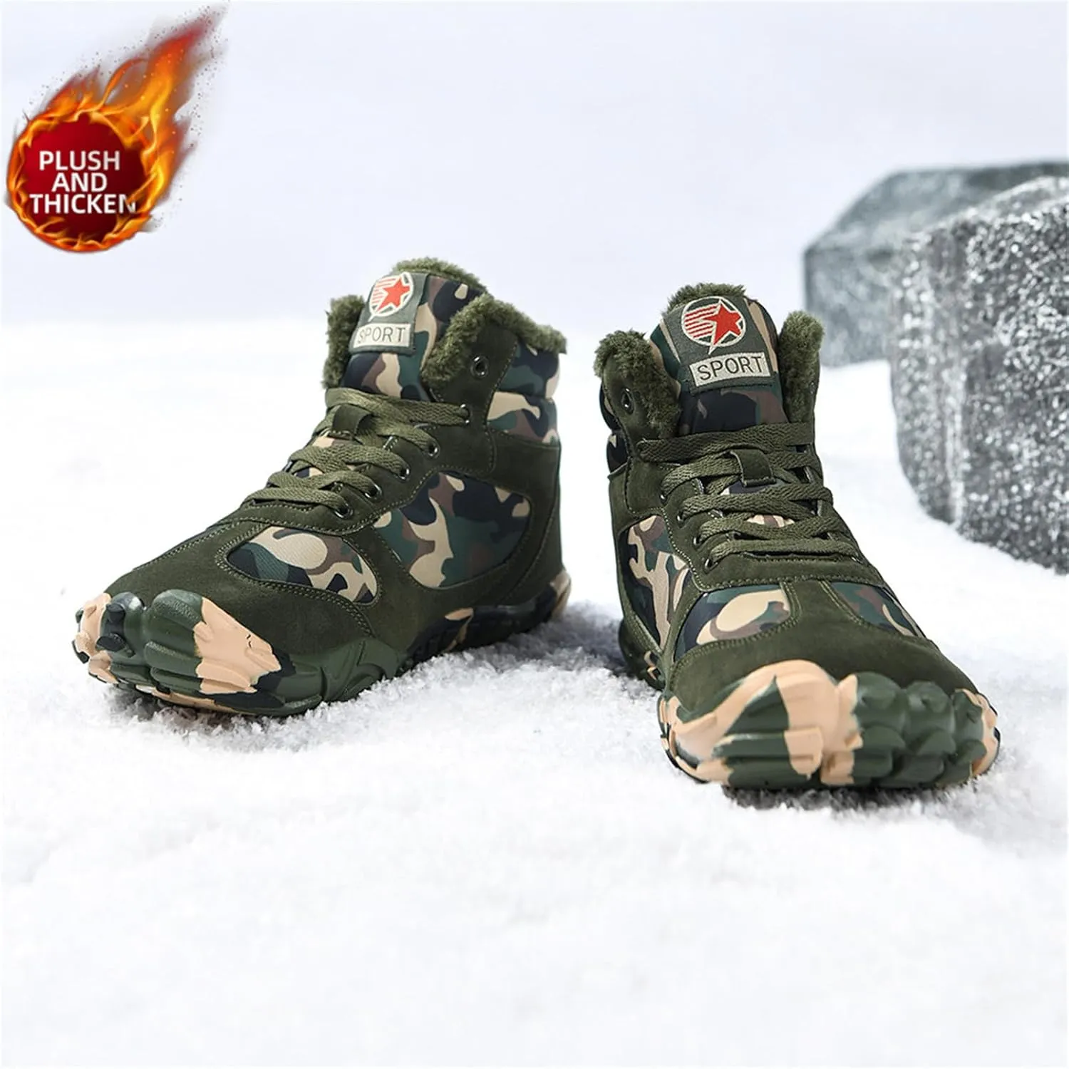 Hike Footwear Waterproof Winter Barefoot Shoes, Walking Hiking Boots for Women Men Trail Running Healthy Non-Slip