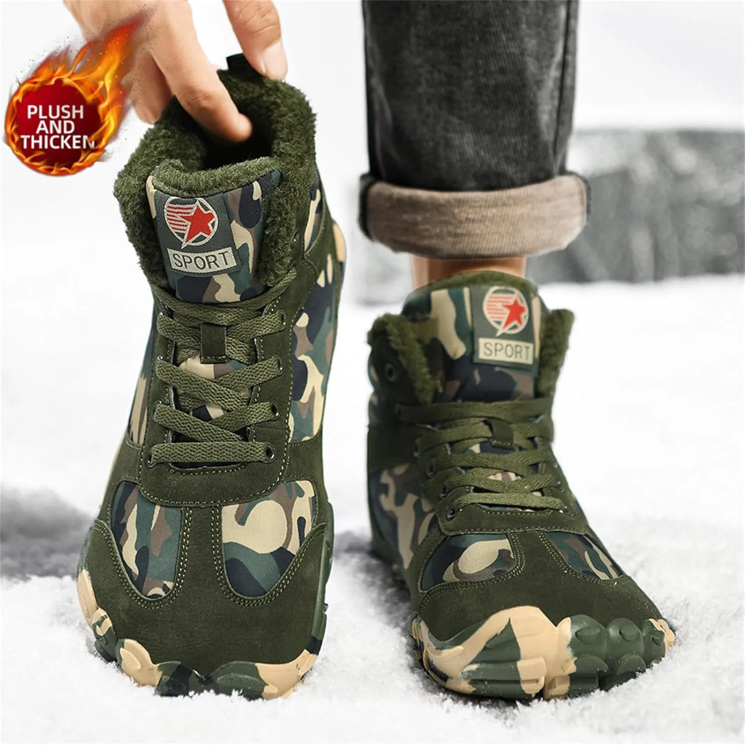 Hike Footwear Waterproof Winter Barefoot Shoes, Walking Hiking Boots for Women Men Trail Running Healthy Non-Slip