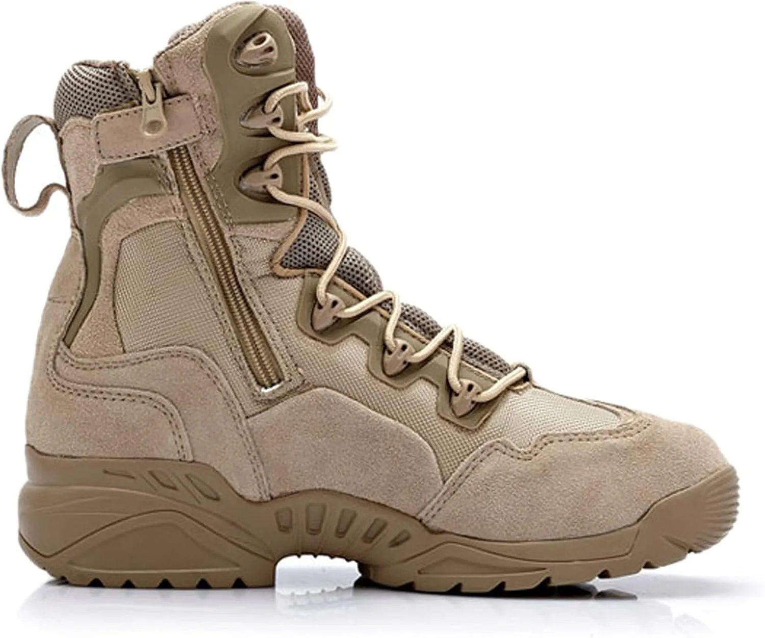 hongrenamz Mens Waterproof Hiking Boots Lightweight Camping Boots Military Tactical Walking Boots Travel Boots Khaki-EU44/US10