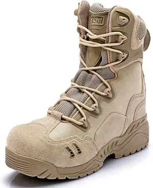 hongrenamz Mens Waterproof Hiking Boots Lightweight Camping Boots Military Tactical Walking Boots Travel Boots Khaki-EU44/US10