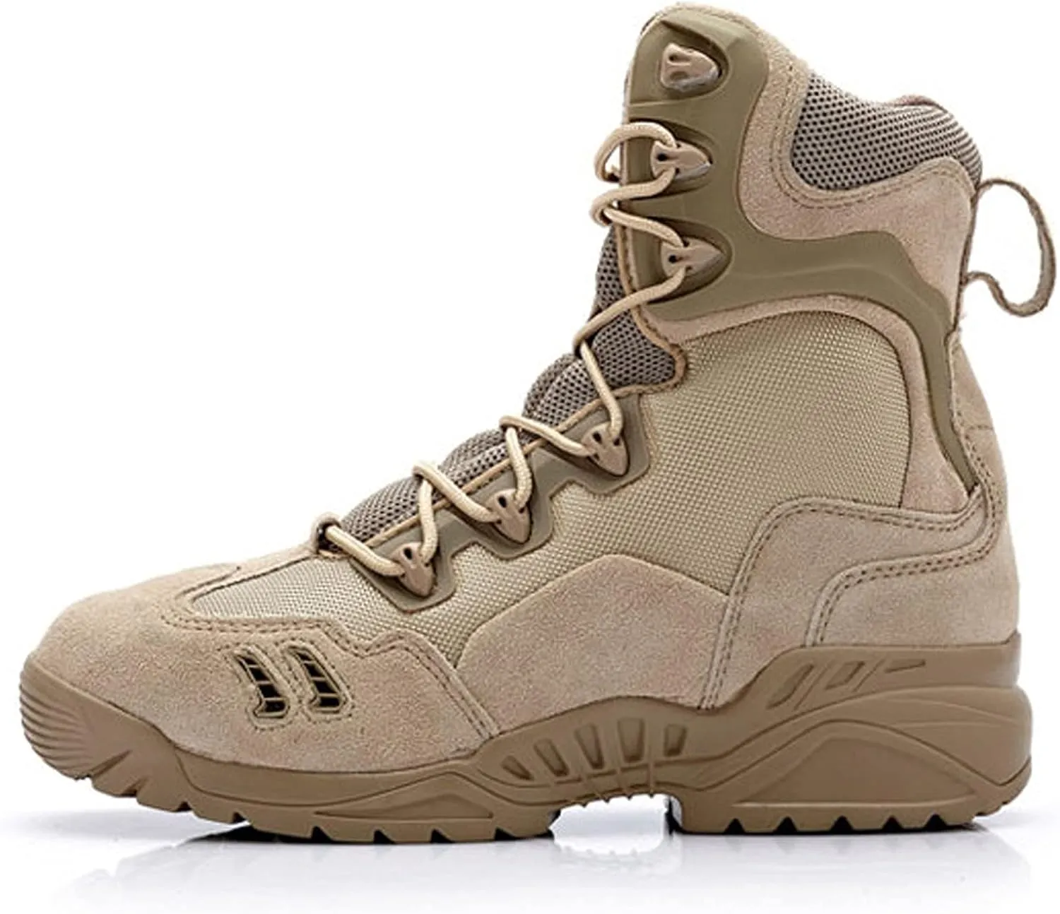 hongrenamz Mens Waterproof Hiking Boots Lightweight Camping Boots Military Tactical Walking Boots Travel Boots Khaki-EU44/US10