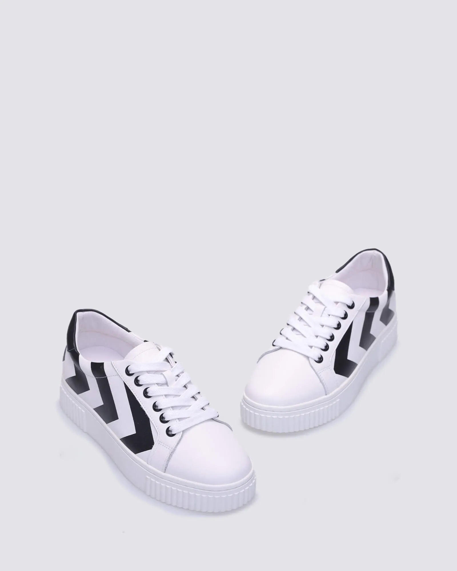 JENNA SNEAKERS WHITE/BLACK LEATHER