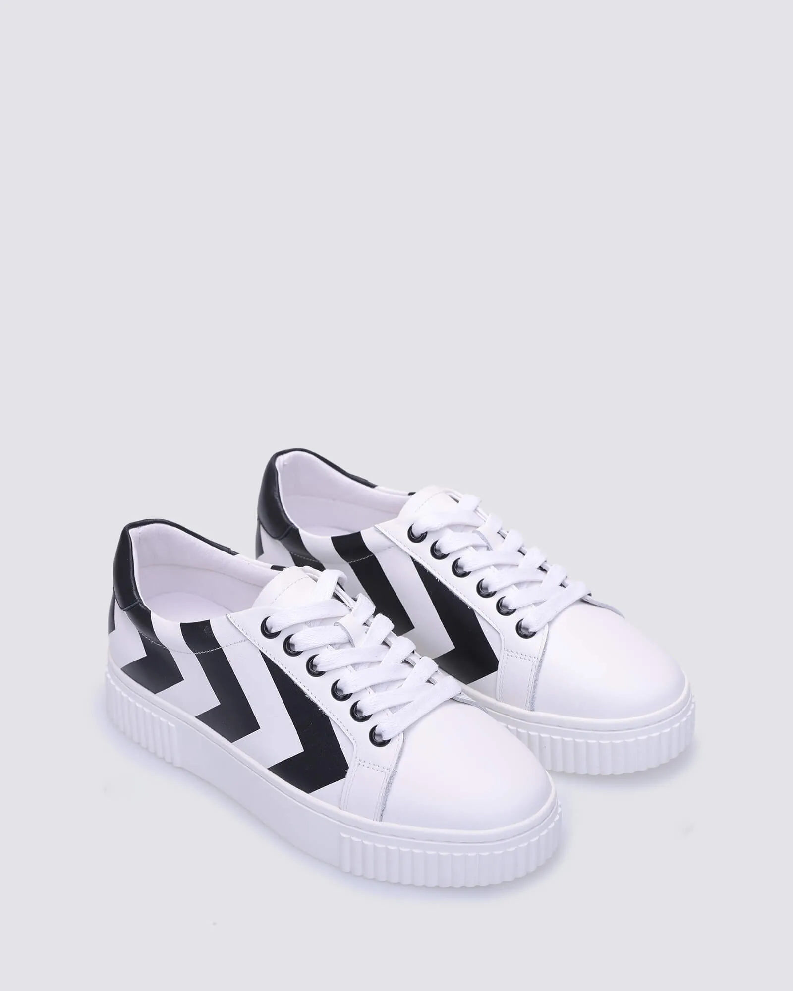 JENNA SNEAKERS WHITE/BLACK LEATHER