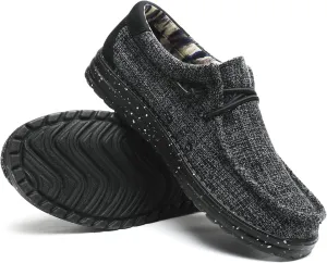 JSWEI Men's Machine-Washable Lace Up Loafers Casual Slip-On Shoes Lightweight Comfortable Soft Sole WalkingTraveling, Beach, Gifts for Men Shoes Loafers Stretch