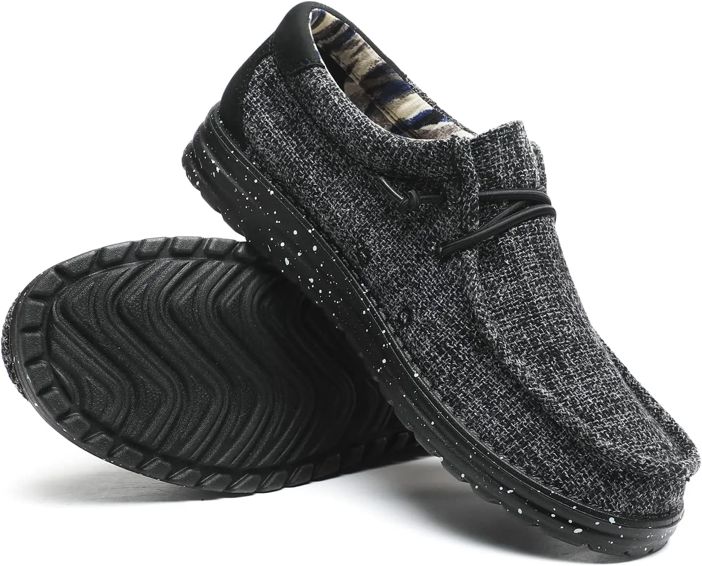 JSWEI Men's Machine-Washable Lace Up Loafers Casual Slip-On Shoes Lightweight Comfortable Soft Sole WalkingTraveling, Beach, Gifts for Men Shoes Loafers Stretch
