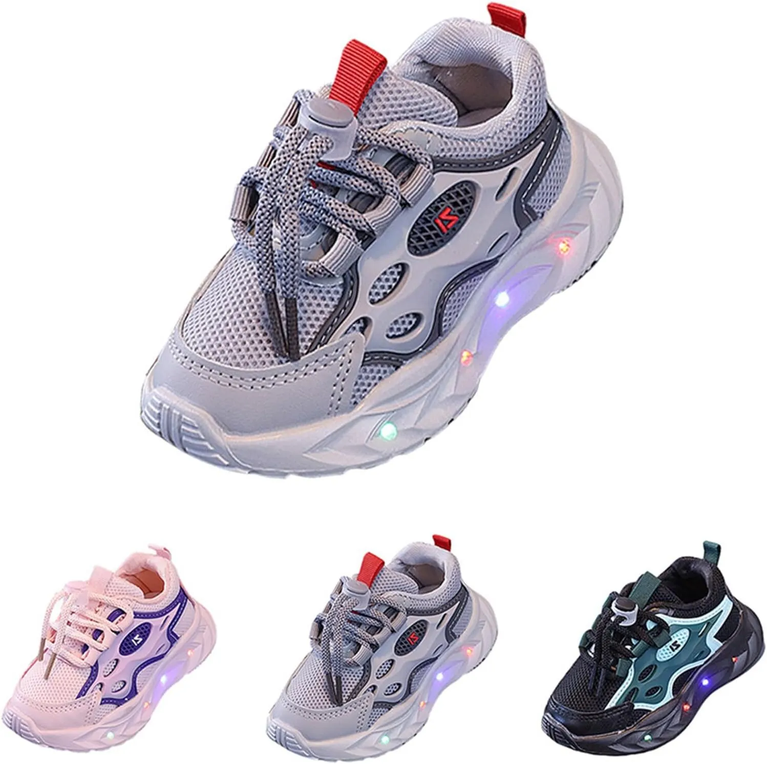 Kids Casual Athletic Light Up Shoes Toddler Boys Girls Tennis Work Walking Flat Shoes Workout Chunky Fashion Sneakers