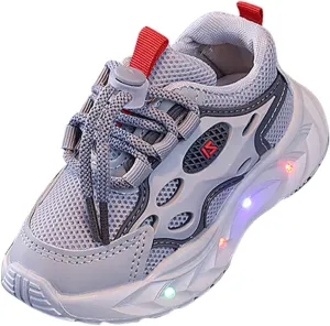 Kids Casual Athletic Light Up Shoes Toddler Boys Girls Tennis Work Walking Flat Shoes Workout Chunky Fashion Sneakers