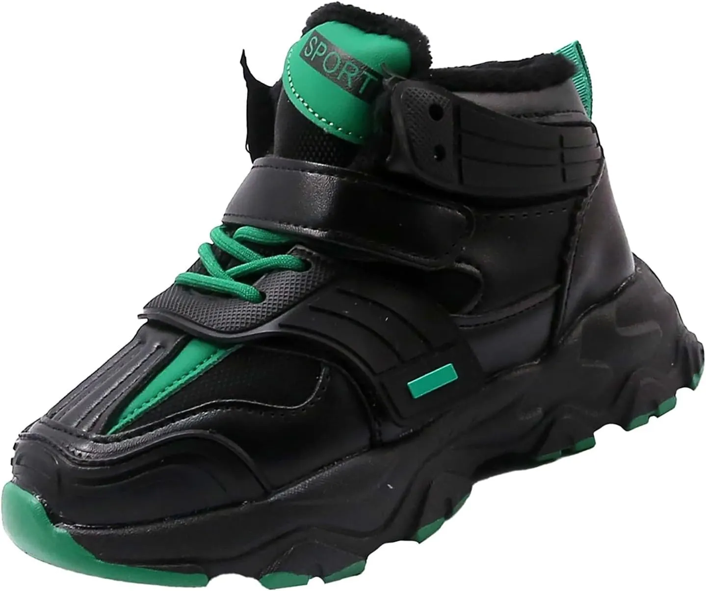 Kids Open Toe Snow Sport Shoes Boys Girls Fuzzy Lined Chunky Sole Sneakers Winter Outdoor Warm Comfy Booties Fashion