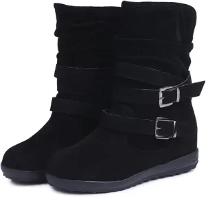 Ladmiple Winter Boots For Women Cute Snow Boots Fashion Casual Warm Outdoor Classic Faux Fur Lined Slip On Ankle Boots