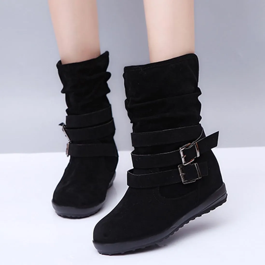 Ladmiple Winter Boots For Women Cute Snow Boots Fashion Casual Warm Outdoor Classic Faux Fur Lined Slip On Ankle Boots