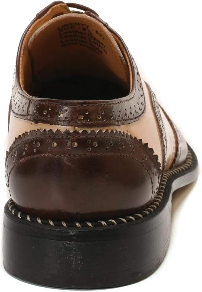 LIBERTYZENO Mens Genuine Leather Adults Wingtip Lace Up Oxford Dress Shoes for Prom Graduation