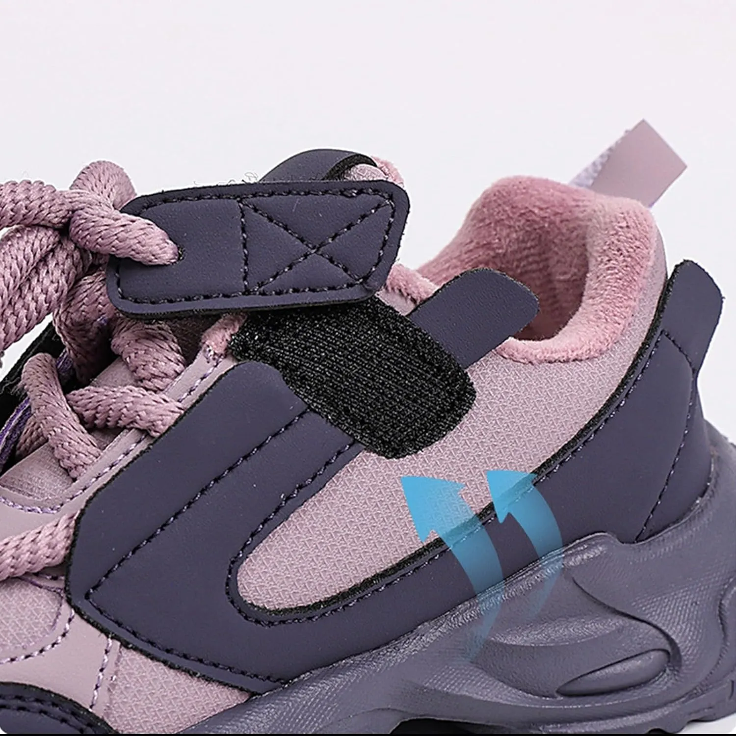 Little/Big Kids Leather Platform Chunky Heels Sneakers Breathable Lace Up Walking Dad Shoes Comfortable Sneakers