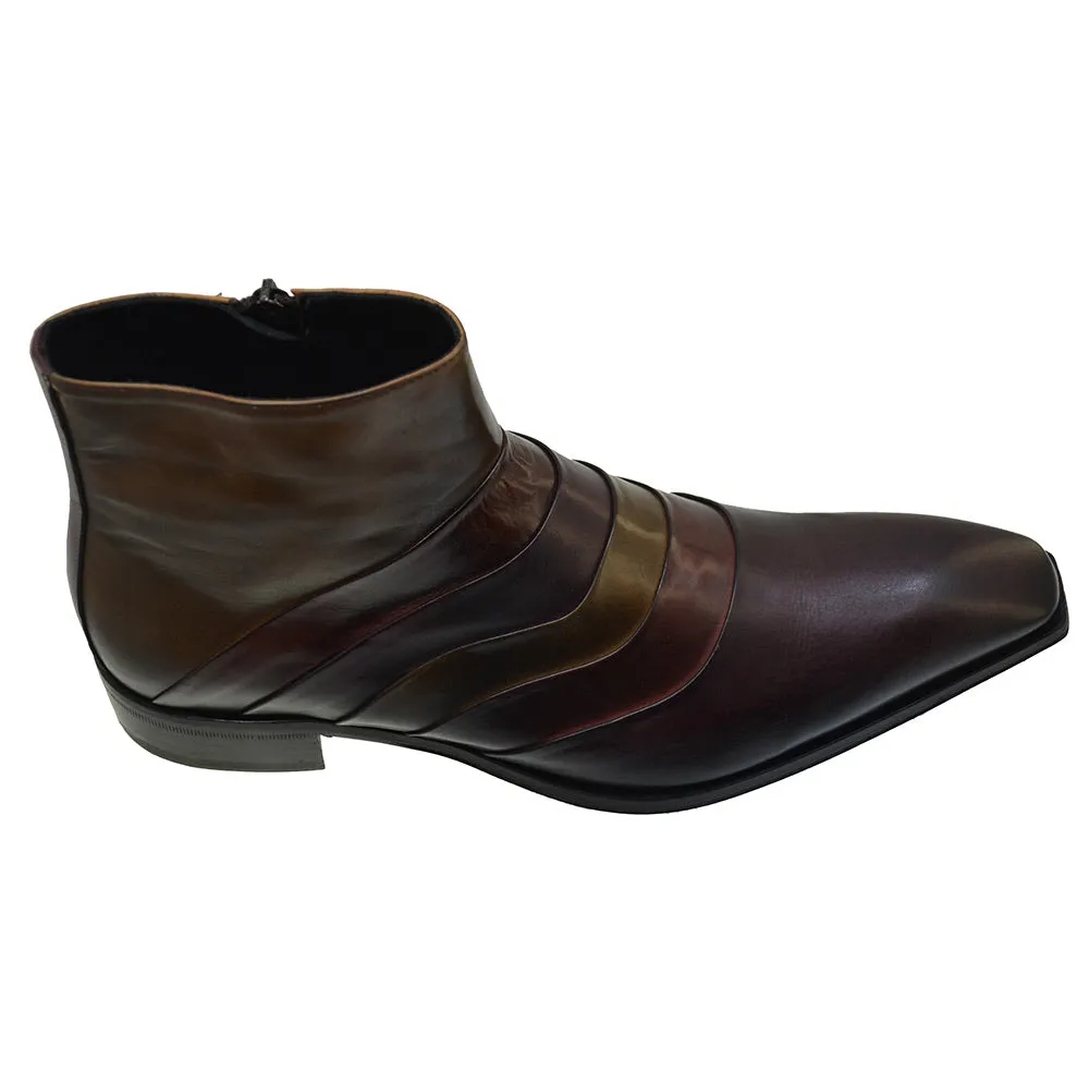 Men's Italian Shoes Jo Ghost 3242 Multi Colour Leather Formal Ankle Boots