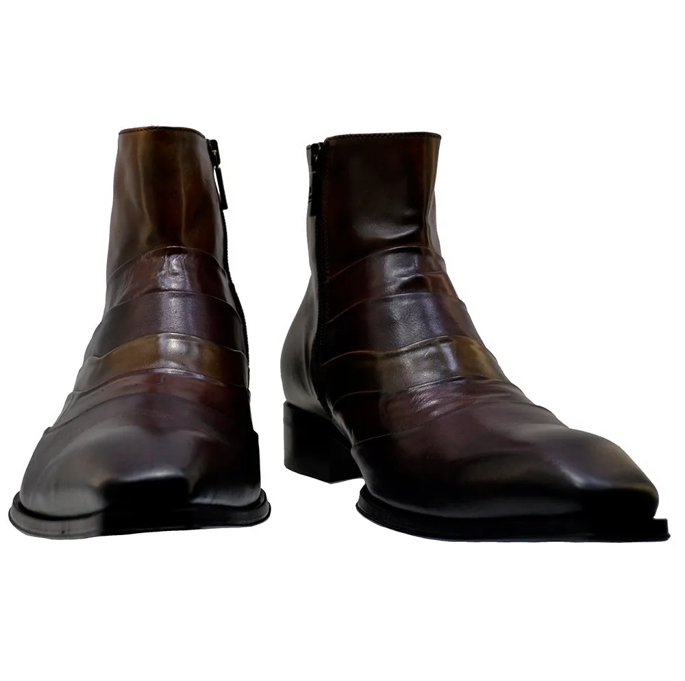Men's Italian Shoes Jo Ghost 3242 Multi Colour Leather Formal Ankle Boots