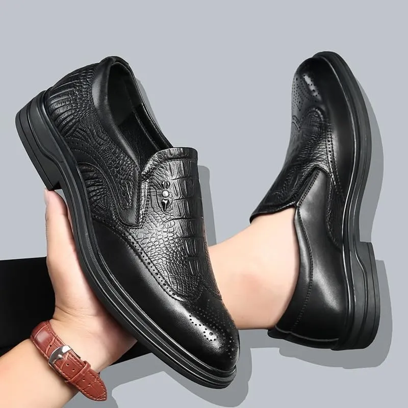 Men's Platform Wingtip Brogue Oxfords Business Walking Work Sneakers Comfortable Lightweight Orthopedic Shoes