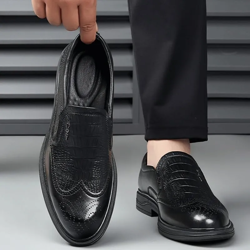 Men's Platform Wingtip Brogue Oxfords Business Walking Work Sneakers Comfortable Lightweight Orthopedic Shoes