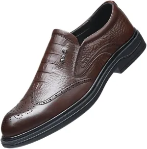Men's Platform Wingtip Brogue Oxfords Business Walking Work Sneakers Comfortable Lightweight Orthopedic Shoes