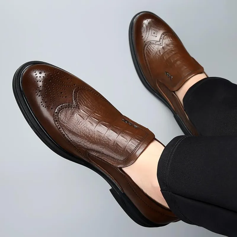Men's Platform Wingtip Brogue Oxfords Business Walking Work Sneakers Comfortable Lightweight Orthopedic Shoes