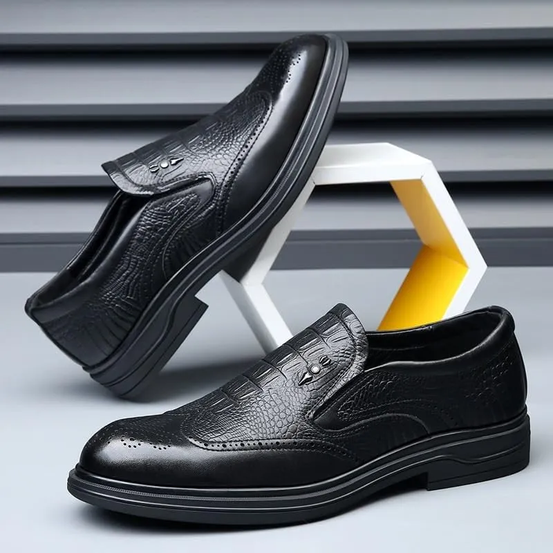 Men's Platform Wingtip Brogue Oxfords Business Walking Work Sneakers Comfortable Lightweight Orthopedic Shoes