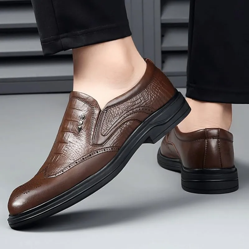 Men's Platform Wingtip Brogue Oxfords Business Walking Work Sneakers Comfortable Lightweight Orthopedic Shoes